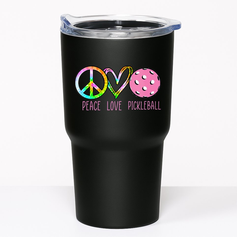 Womens Pickleball Retired Ladies Peace Love Pickleball Tumbler