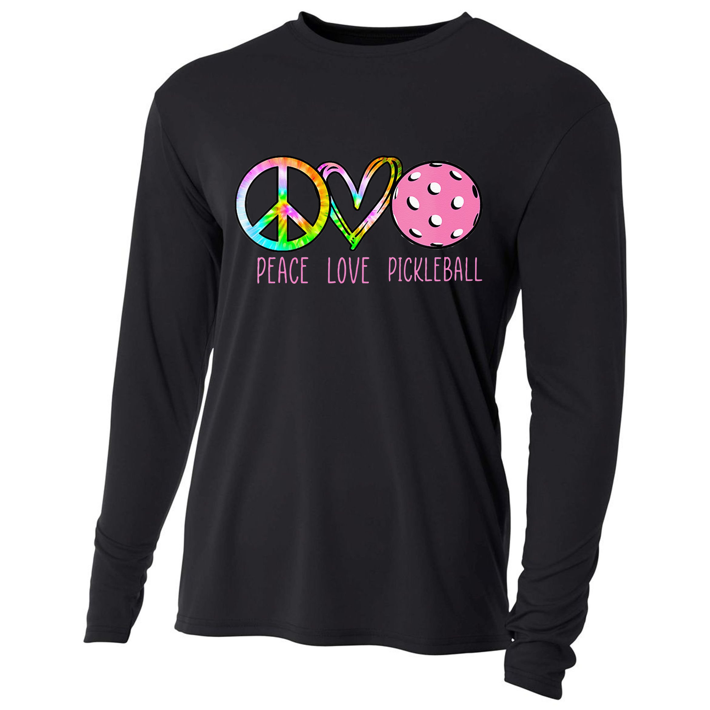 Womens Pickleball Retired Ladies Peace Love Pickleball Cooling Performance Long Sleeve Crew