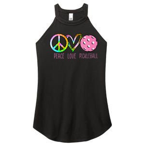 Womens Pickleball Retired Ladies Peace Love Pickleball Women's Perfect Tri Rocker Tank