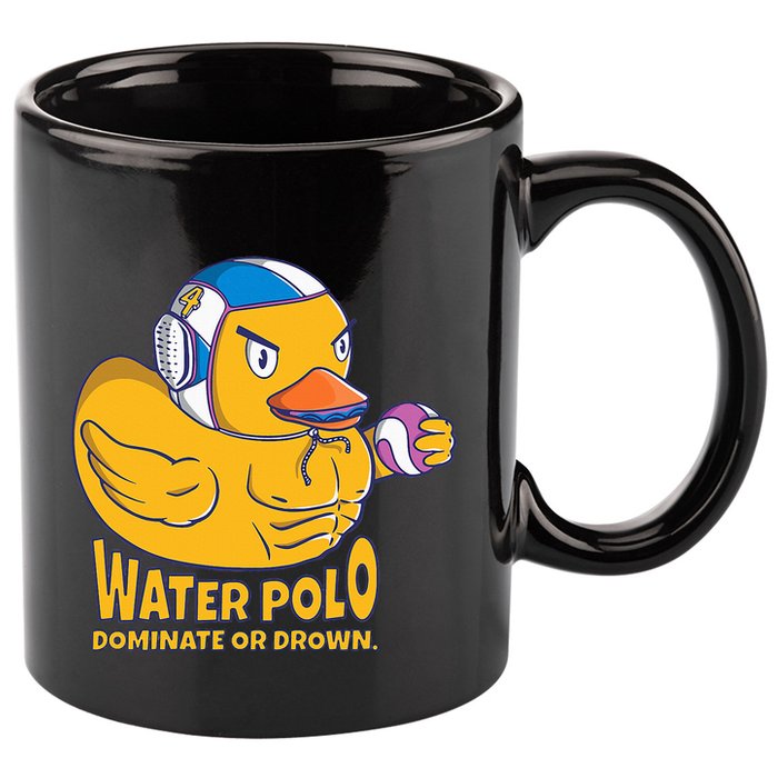 Water Polo Rubber Duck Dominate Or Drown On 11oz C Handle Ceramic Mug