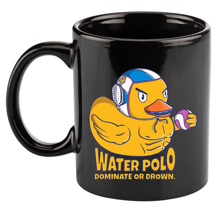 Water Polo Rubber Duck Dominate Or Drown On 11oz C Handle Ceramic Mug