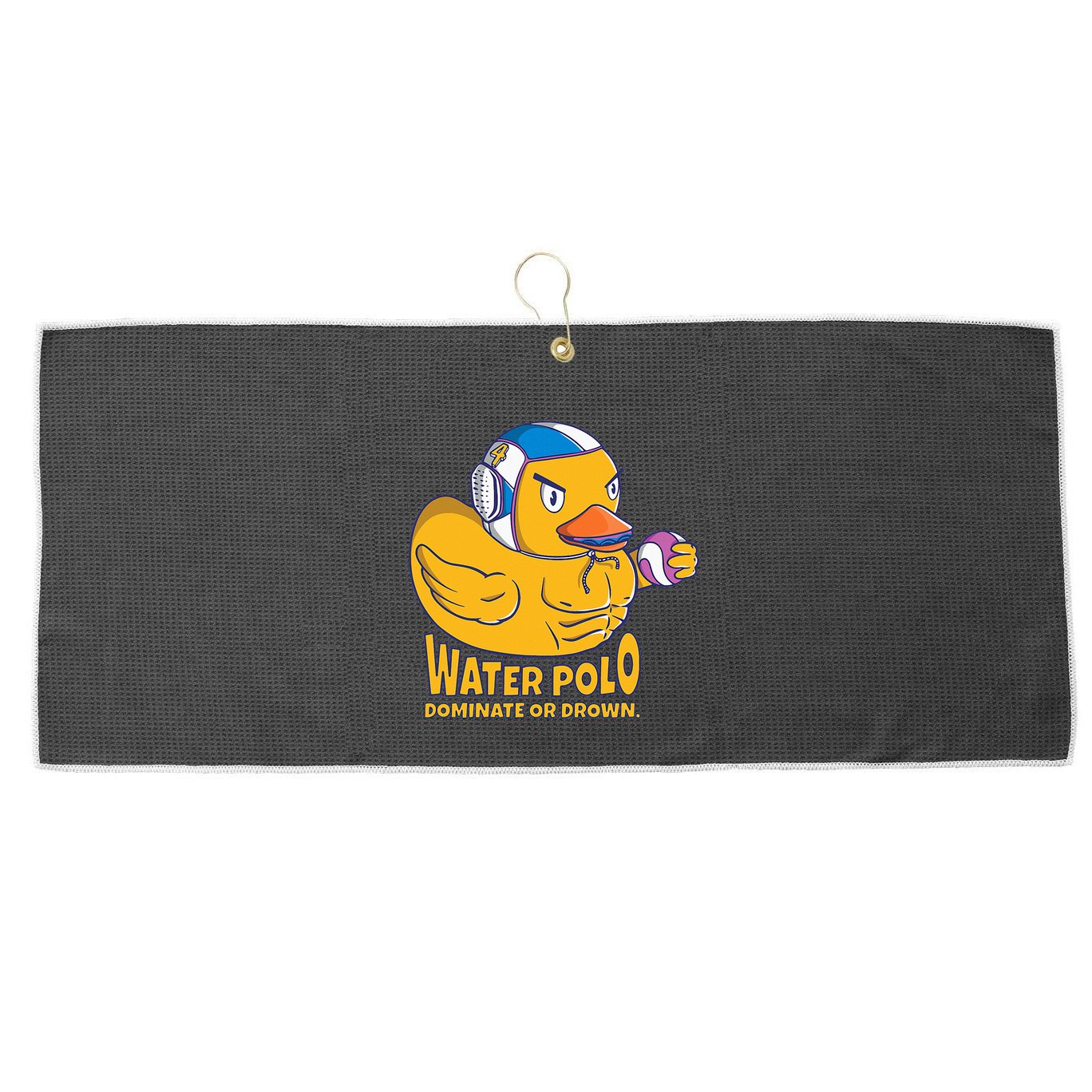 Water Polo Rubber Duck Dominate Or Drown On Large Microfiber Waffle Golf Towel