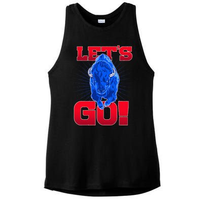 WNY Pride Red & Blue Buffalo Let's Go Buffalo Ladies PosiCharge Tri-Blend Wicking Tank