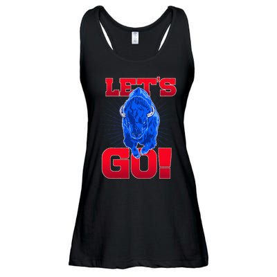 WNY Pride Red & Blue Buffalo Let's Go Buffalo Ladies Essential Flowy Tank