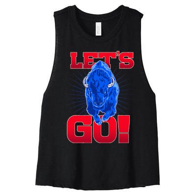 WNY Pride Red & Blue Buffalo Let's Go Buffalo Women's Racerback Cropped Tank