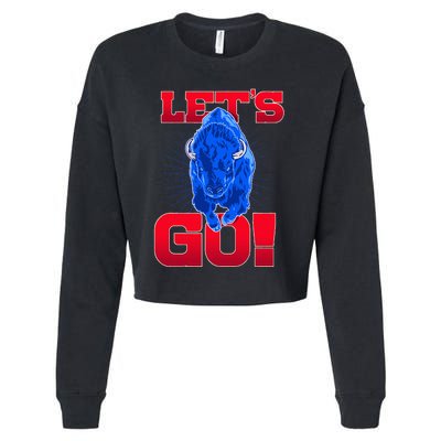 WNY Pride Red & Blue Buffalo Let's Go Buffalo Cropped Pullover Crew