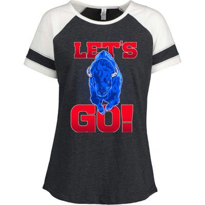 WNY Pride Red & Blue Buffalo Let's Go Buffalo Enza Ladies Jersey Colorblock Tee