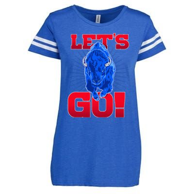 WNY Pride Red & Blue Buffalo Let's Go Buffalo Enza Ladies Jersey Football T-Shirt