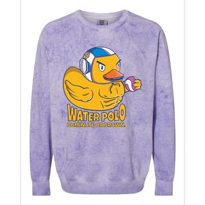 Water Polo Rubber Duck Dominate Or Drown On Colorblast Crewneck Sweatshirt