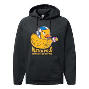 Water Polo Rubber Duck Dominate Or Drown On Performance Fleece Hoodie