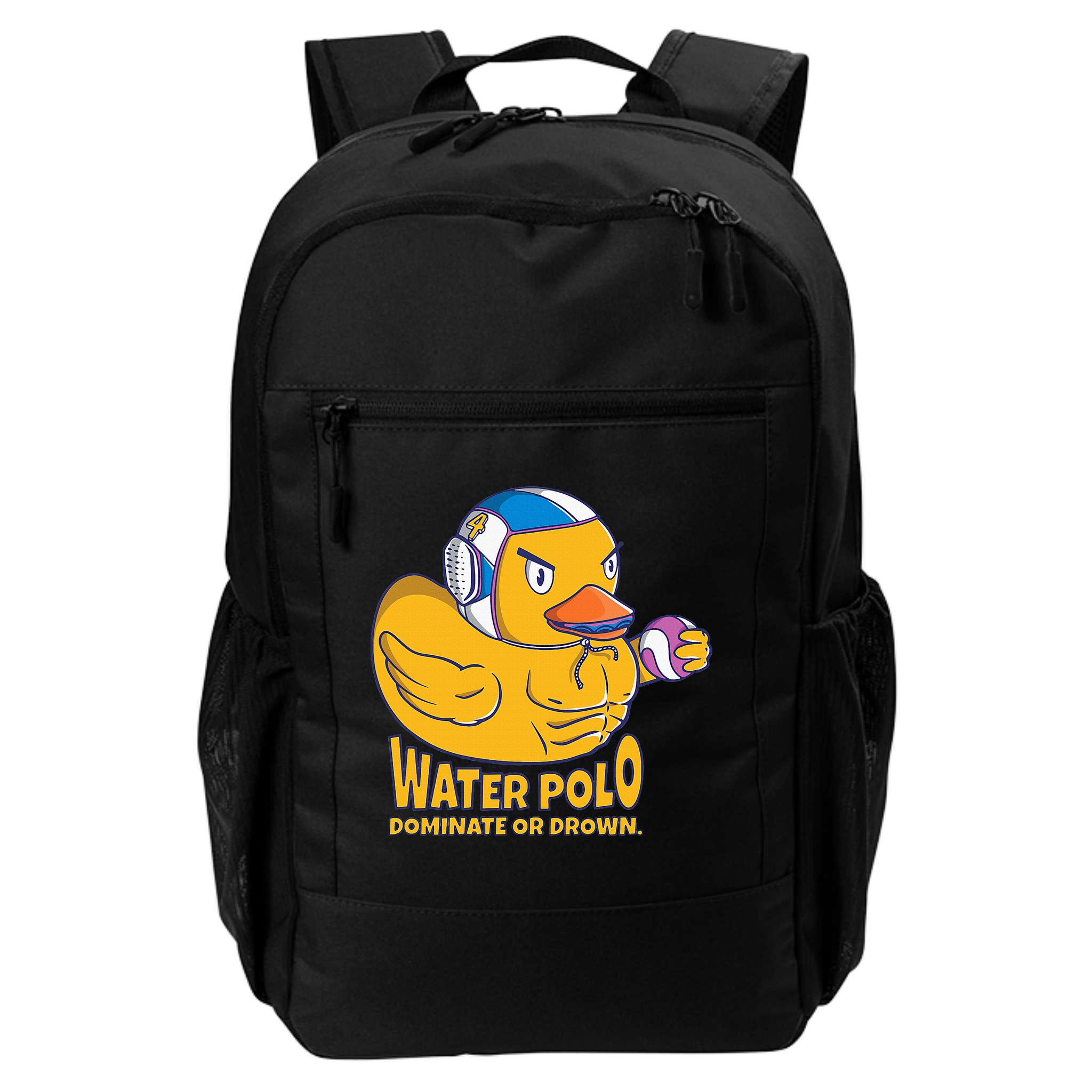 Water Polo Rubber Duck Dominate Or Drown On Backpack