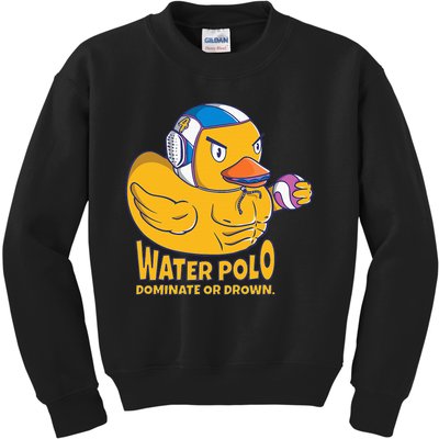 Water Polo Rubber Duck Dominate Or Drown On Kids Sweatshirt