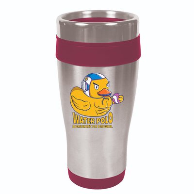 Water Polo Rubber Duck Dominate Or Drown On 16oz Travel Tumbler