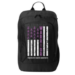 Warrior Purple Ribbon Pancreatic Cancer Awareness Gift City Backpack