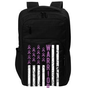 Warrior Purple Ribbon Pancreatic Cancer Awareness Gift Impact Tech Backpack