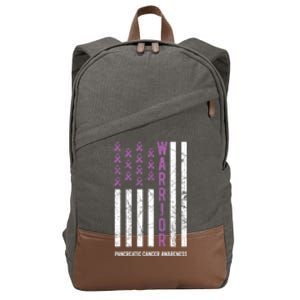 Warrior Purple Ribbon Pancreatic Cancer Awareness Gift Cotton Canvas Backpack