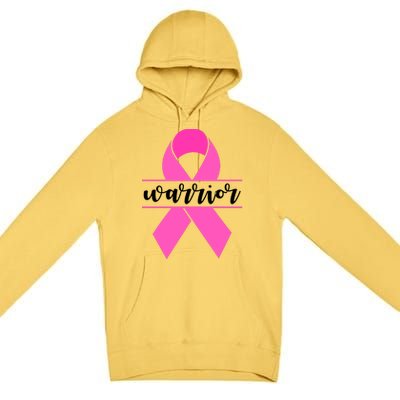 Warrior Pink Ribbon Breast Cancer Month Premium Pullover Hoodie