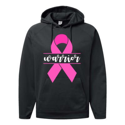 Warrior Pink Ribbon Breast Cancer Month Performance Fleece Hoodie