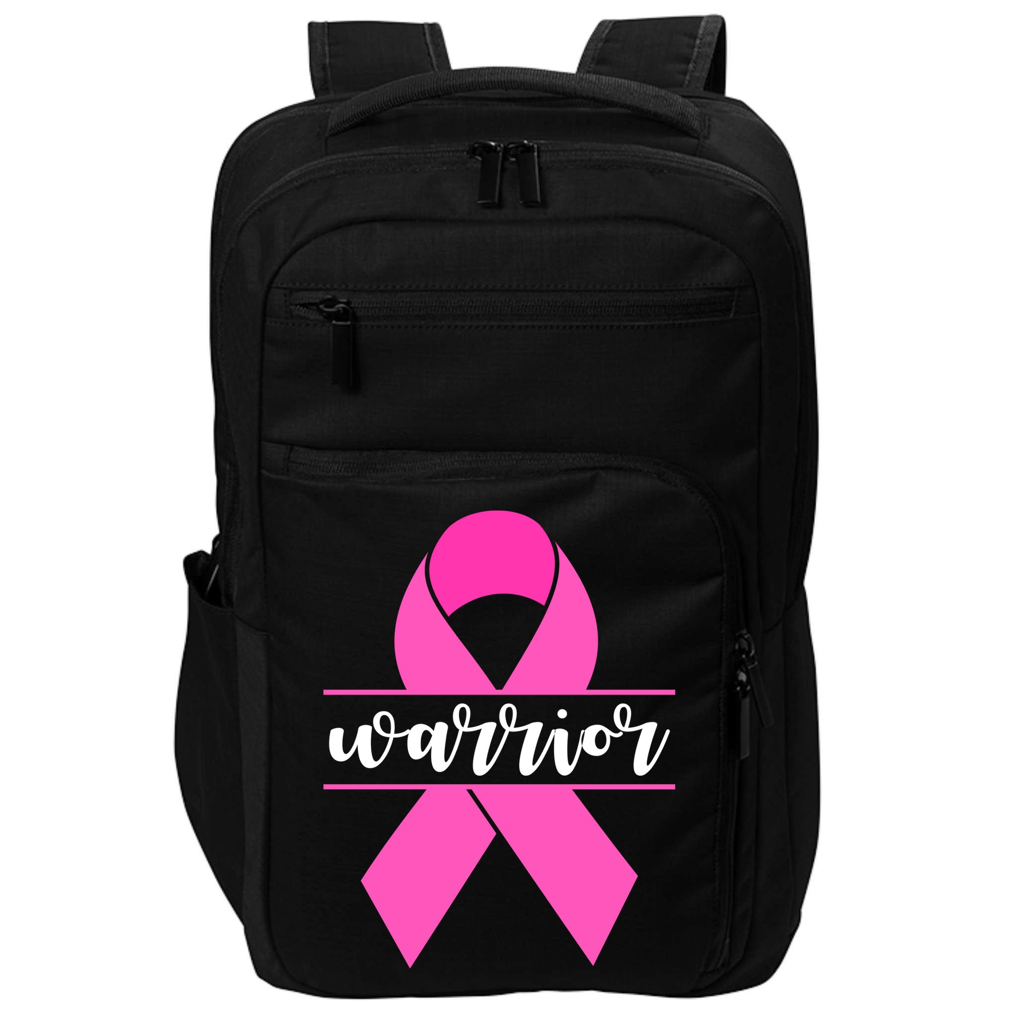 Warrior Pink Ribbon Breast Cancer Month Impact Tech Backpack
