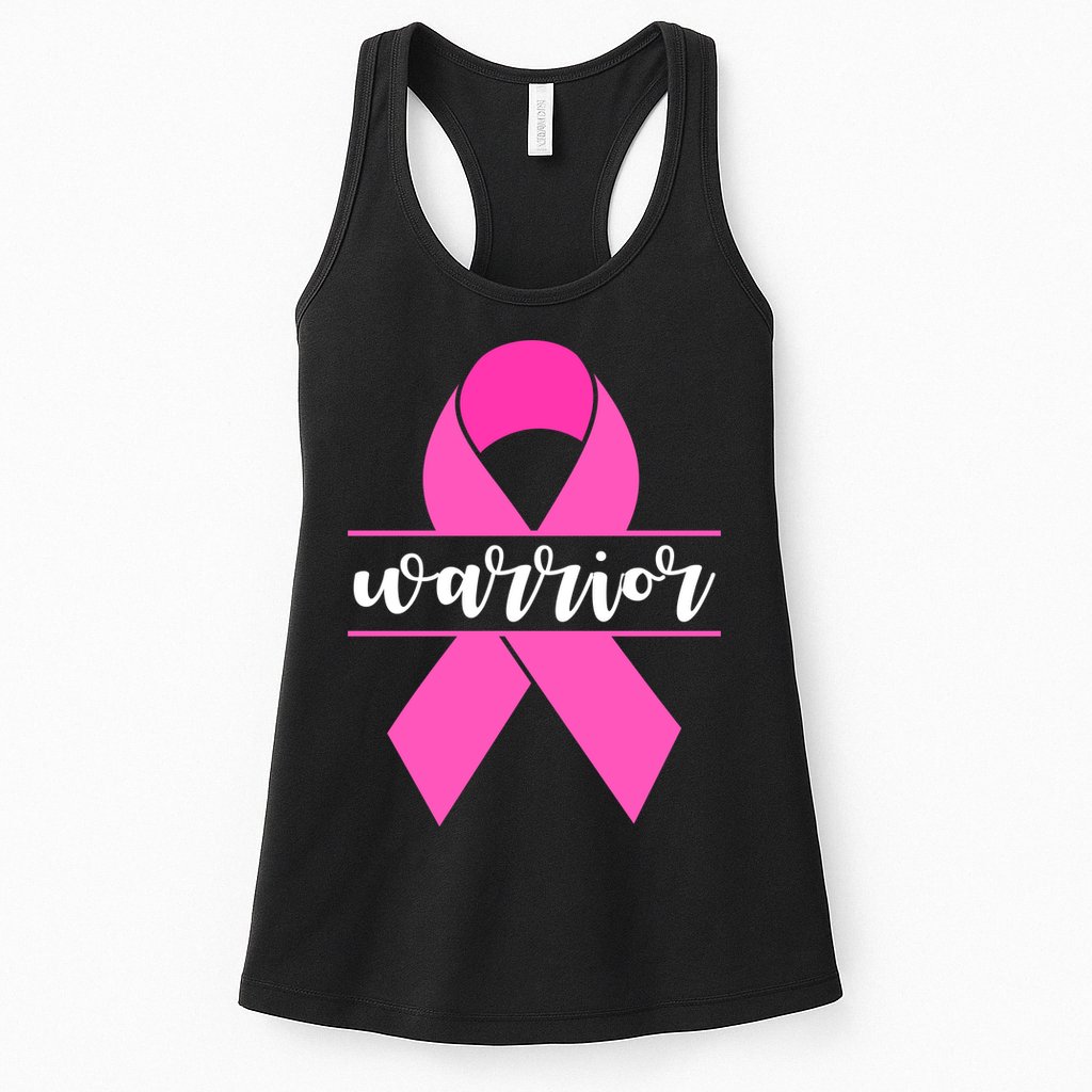 Warrior Pink Ribbon Breast Cancer Month Womens Tank Top