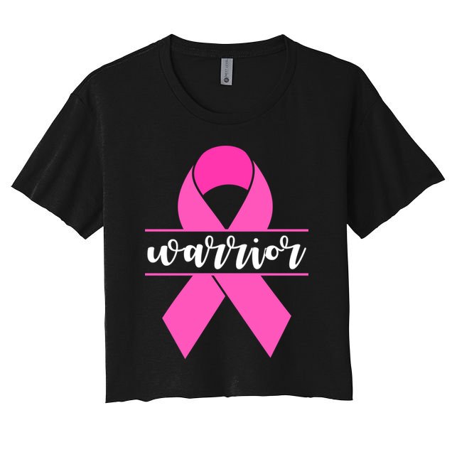Warrior Pink Ribbon Breast Cancer Month Crop Top