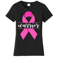 Warrior Pink Ribbon Breast Cancer Month Women's T-Shirt