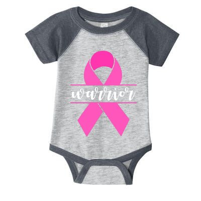 Warrior Pink Ribbon Breast Cancer Month Infant Baby Jersey Bodysuit