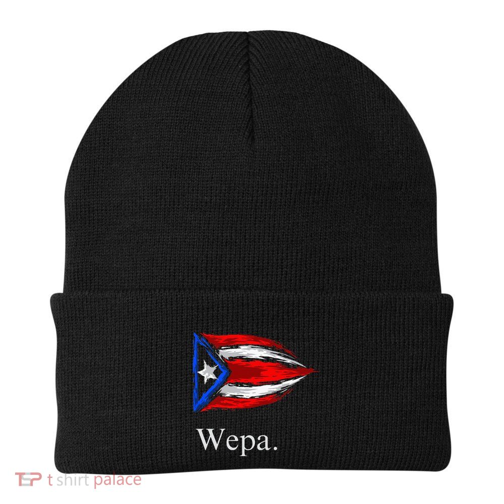 Wepa Puerto Rico Vintage Puerto Rican Flag Pride Beanie