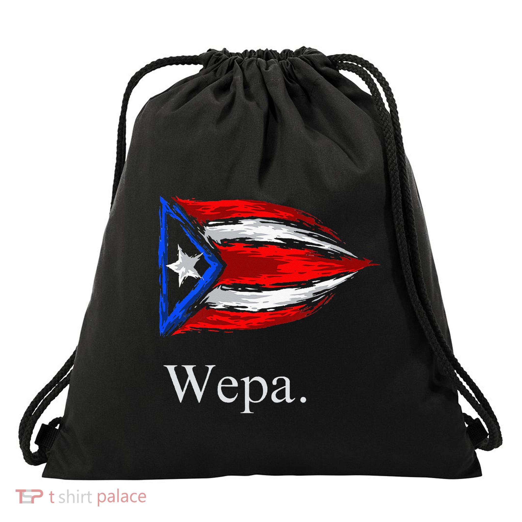 Wepa Puerto Rico Vintage Puerto Rican Flag Pride Drawstring Bag