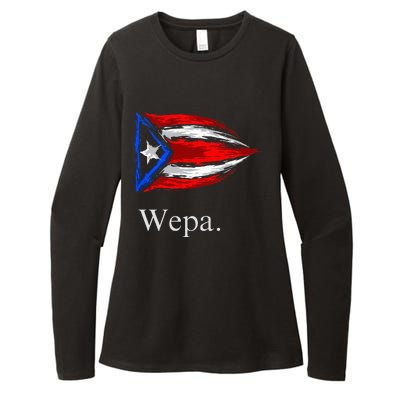 Wepa Puerto Rico Vintage Puerto Rican Flag Pride Womens CVC Long Sleeve Shirt