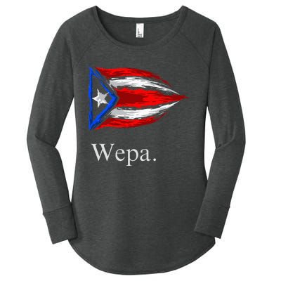 Wepa Puerto Rico Vintage Puerto Rican Flag Pride Women's Perfect Tri Tunic Long Sleeve Shirt