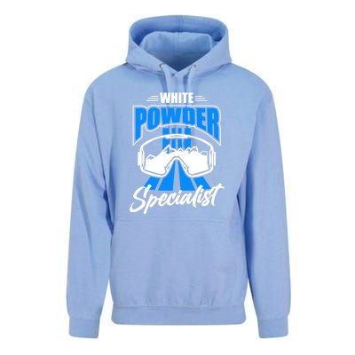 White Powder Specialist Skiing Lover Gift For Skier Unisex Surf Hoodie