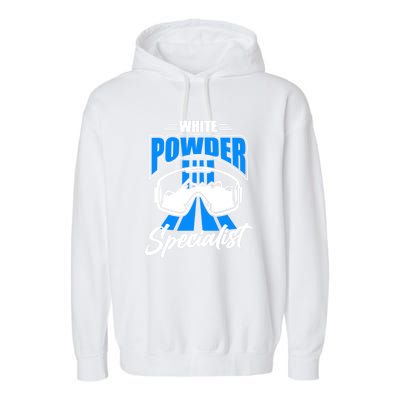 White Powder Specialist Skiing Lover Gift For Skier Garment-Dyed Fleece Hoodie