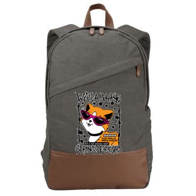 Wicca Phase Springs Eternal Cat Spells Write Checks Cotton Canvas Backpack