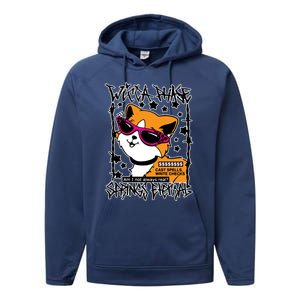 Wicca Phase Springs Eternal Cat Spells Write Checks Performance Fleece Hoodie