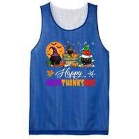 Witch Pilgrim Santa Ice Hockey Pucks Happy Hallothanksmas Great Gift Mesh Reversible Basketball Jersey Tank