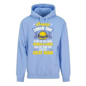 Workers Patriotic Stand Up For Labor Laborer Happy Labor Day Gift Unisex Surf Hoodie