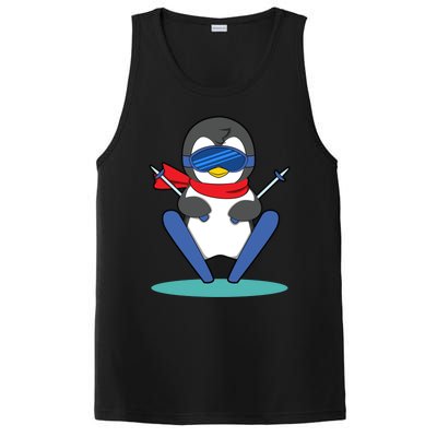 Winter Penguin Ski Skier Skiing Gift PosiCharge Competitor Tank