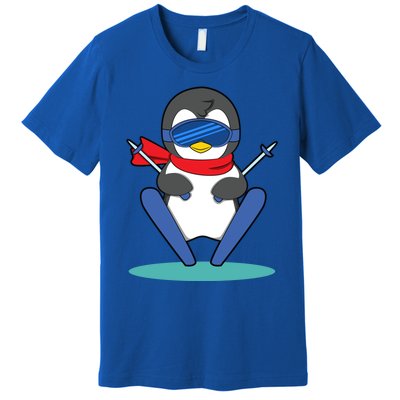 Winter Penguin Ski Skier Skiing Gift Premium T-Shirt