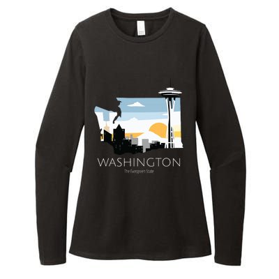 Washington Proud State Motto The Evergreen State Womens CVC Long Sleeve Shirt