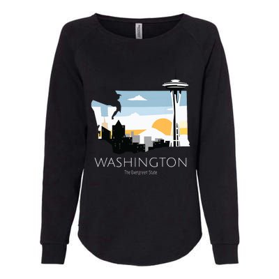 Washington Proud State Motto The Evergreen State Womens California Wash Sweatshirt