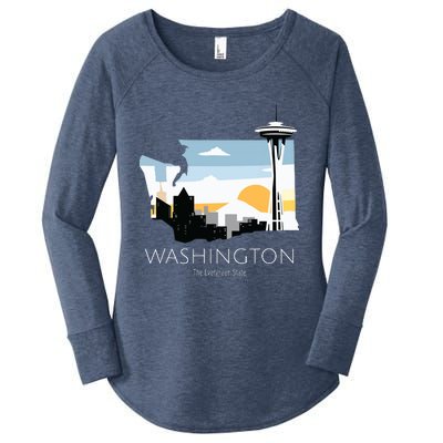 Washington Proud State Motto The Evergreen State Women's Perfect Tri Tunic Long Sleeve Shirt