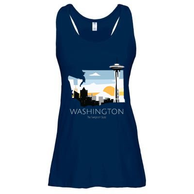 Washington Proud State Motto The Evergreen State Ladies Essential Flowy Tank