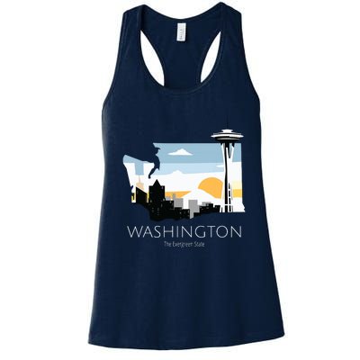 Washington Proud State Motto The Evergreen State Women's Racerback Tank