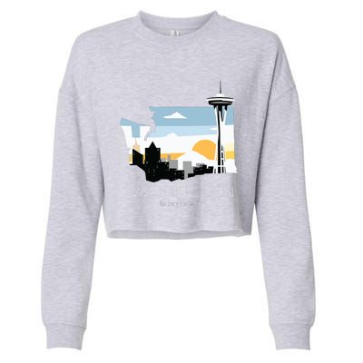 Washington Proud State Motto The Evergreen State Cropped Pullover Crew