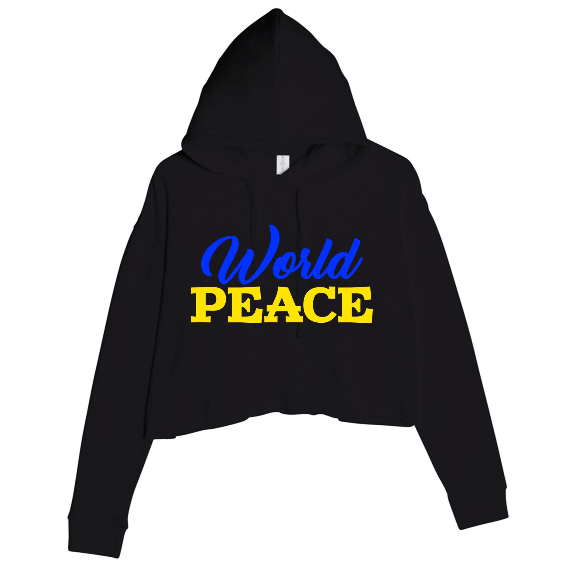 World Peace Support Ukraine Crop Fleece Hoodie