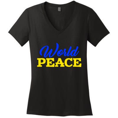 World Peace Support Ukraine Women's V-Neck T-Shirt