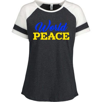 World Peace Support Ukraine Enza Ladies Jersey Colorblock Tee