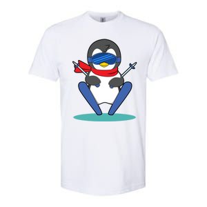 Winter Penguin Ski Skier Skiing Meaningful Gift Softstyle CVC T-Shirt