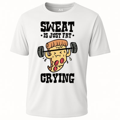 Workout Pizza Sweat Is Just Fat Crying Gift Performance Shirt